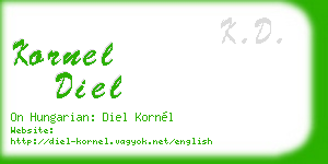 kornel diel business card